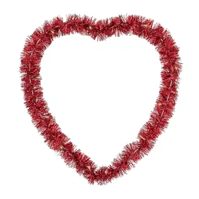 Northlight Lighted Tinsel Heart Wall Decal In Red