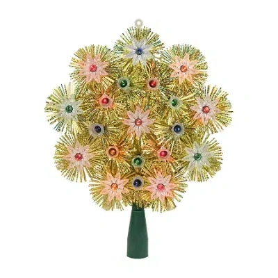 Northlight Lighted Tinsel Snowflake Christmas Tree Topper In Yellow