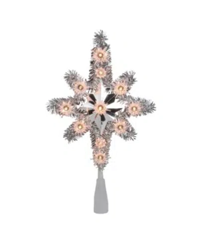 Northlight Lighted Tinsel Star Of Bethlehem Christmas Tree Topper In Silver