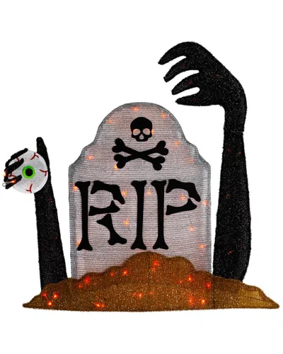 Northlight Lighted Tombstone Halloween Decoration In Black