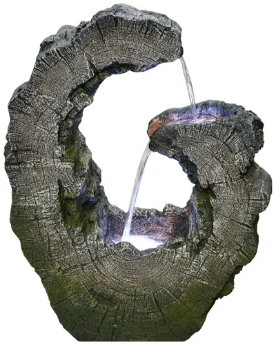 Northlight Lighted Tree Trunk Waterfall Outdoor Garden Water Fountain