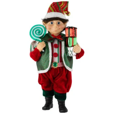 Northlight Lollipop Elf With Gifts Christmas Figure In Multi