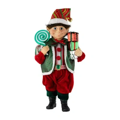 Northlight Lollipop Elf With Gifts Christmas Tabletop Decor In Green