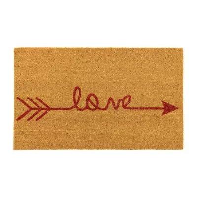 Northlight Love Arrow Outdoor Rectangular Doormat In Brown