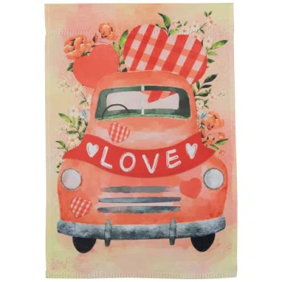 Northlight Love Banner And Vintage Car Garden Flag 12.5" X 18" In Red