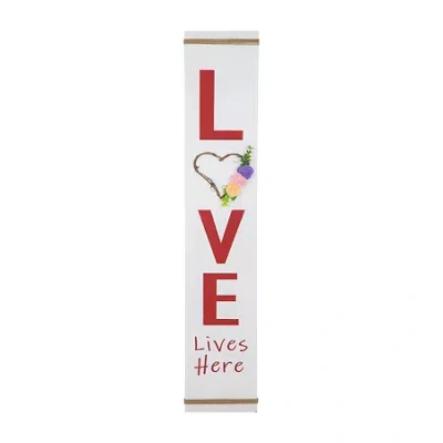 Northlight Love Lives Here Valentines Day Porch Sign In White