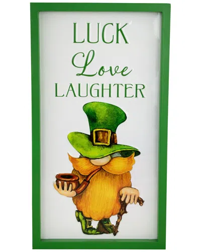 NORTHLIGHT NORTHLIGHT LUCK LOVE LAUGHTER ST. PATRICK'S DAY FRAMED WALL SIGN