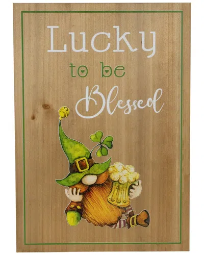 Northlight Lucky To Be Blessed St. Patrick's Day Wooden Wall Sign In Brown