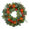 Northlight 24in Maple & Fern Leaves With Pumpkins Artificial Wreath In Multi