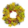 Northlight Maple Leaf Artificial Fall Harvest Wreath  22-inch In Orange