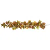 Northlight Maple Leaves And Berries Artificial Fall Harvest Garland In Brown