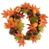 Northlight Maple Leaves With Pine Cones And Pumpkins Fall Harvest Artificial Wreath In Multi