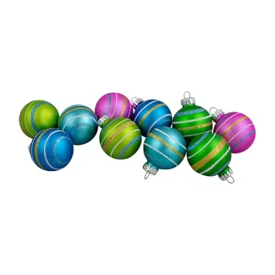 Northlight Matte Glass Ball 10-pc. Christmas Ornament In Multi