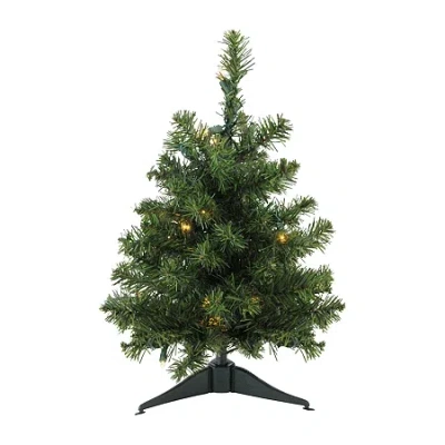 Northlight Medium Canadian Pine With Clear Led Lights 1 1/2 Feet Pre-lit Pine Christmas Tree In Green
