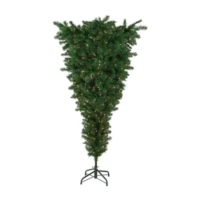 Northlight Medium Upside Down Spruce Artificial Clear Lights 5 1/2 Foot Pre-lit Christmas Tree In Green