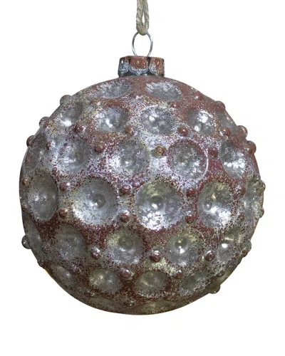 Northlight Mercury Silver Distressed Glass Christmas Ball Ornament 3.5in  (88mm)