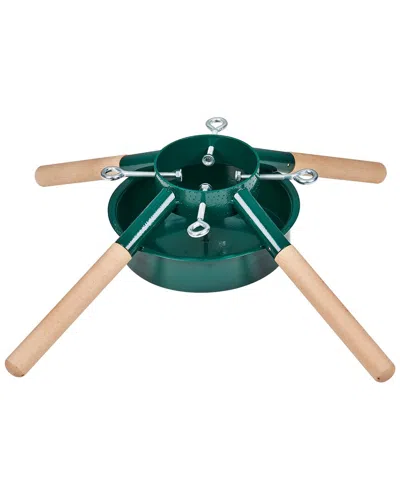 Northlight Metal & Wood Live Christmas Tree Stand - For Trees Up To 7ft Tall In Green