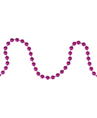 Northlight Metallic Shiny Beaded Artificial Christmas Garland-unlit In Pink