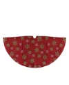 Northlight Metallic With And Snowflakes Mini Christmas Tree Skirt In Red
