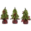 Northlight Mini Downswept Pine Artificial Christmas Trees With Pine Cones In Green