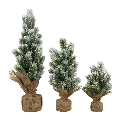 Northlight Mini Flocked Pine 1 1/2 Feet Pine Christmas Tree In Multi