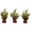 Northlight Mini Glittered Pine With Berries Artificial Christmas Trees In Green