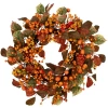 Northlight Mini Gourds And Berries Artificial Fall Harvest Wreath In Multi