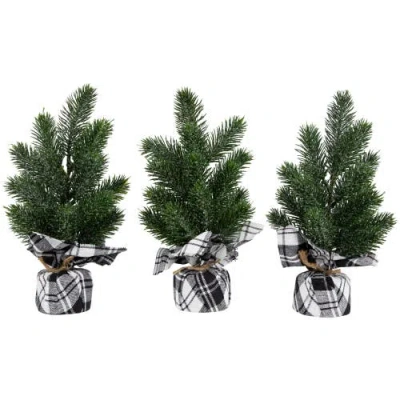 Northlight Mini Iced Pine Artificial Christmas Trees In Green