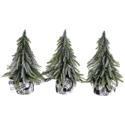 Northlight Mini Silvery Pine Downswept Artificial Christmas Trees In Green