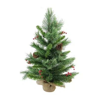 Northlight Mixed Cashmere Berry Unlit 2 Foot Pine Christmas Tree In Green