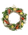 NORTHLIGHT NORTHLIGHT MIXED FLORAL & CARROTS ARTIFICIAL EASTER WREATH