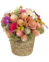 Northlight Mixed Floral Artificial Spring Arrangement With Pot In Multicolor