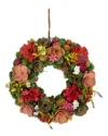 Northlight Mixed Floral Artificial Spring Wreath In Multicolor