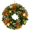 Northlight Mixed Floral Artificial Spring Wreath In Orange