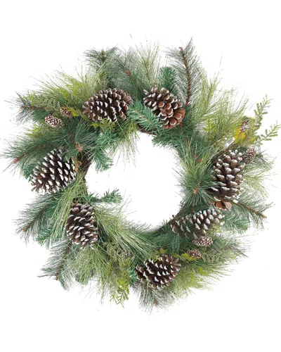 Northlight Mixed Long Needle Pine & Pine Cone Artificial Christmas Wreath In Green