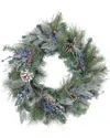 Northlight Mixed Pine Blueberries & Snowy Pine Cones Artificial Christmas Wreath