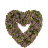 Northlight Moss And Twig Valentine's Day Heart Artificial Wreath In Purple