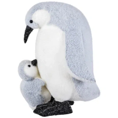 Northlight Mother Penguin With Chick Christmas Figurine In White