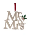 Northlight "mr And Mrs" Christmas Ornament With Holly Leaves In Silver