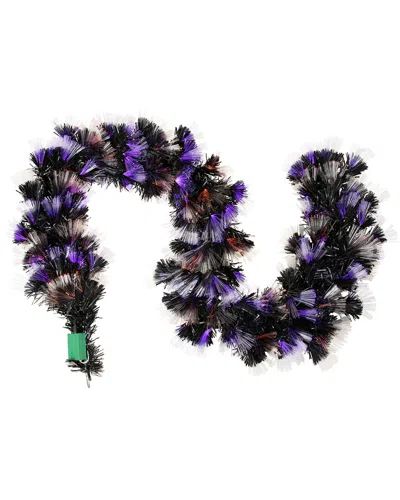 Northlight Multi Function Fiber Optic Artificial Halloween Garland In Purple