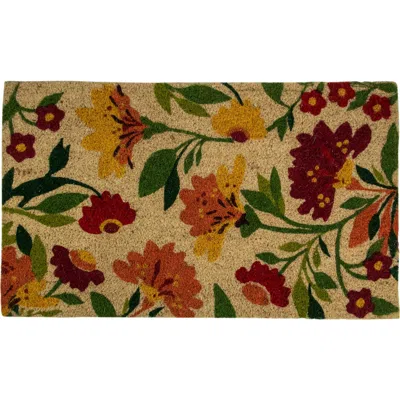 NORTHLIGHT NORTHLIGHT NATURAL COIR AUTUMN FLORAL AND FOLIAGE DOOR MAT 18" X 30"