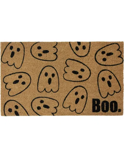 Northlight Natural Coir Boo With Ghosts Doormat, 18" X 30" In Brown