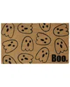 Northlight Natural Coir Boo With Ghosts Doormat, 18" X 30" In Brown