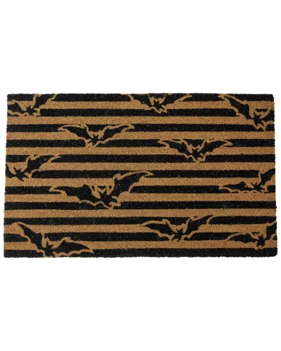 Northlight Natural Coir Flying Bats Halloween Doormat In Brown