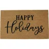 Northlight Coir Happy Holidays Indoor Rectangular Doormat In Brown