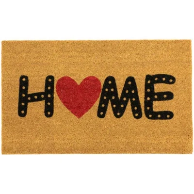 Northlight Natural Coir Home Heart Outdoor Doormat 18" X 30" In Brown