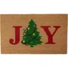 Northlight Natural Coir "joy" Christmas Tree Doormat 18" X 30" In Brown