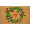 Northlight Coir Joy Wreath Indoor Rectangular Doormat In Brown