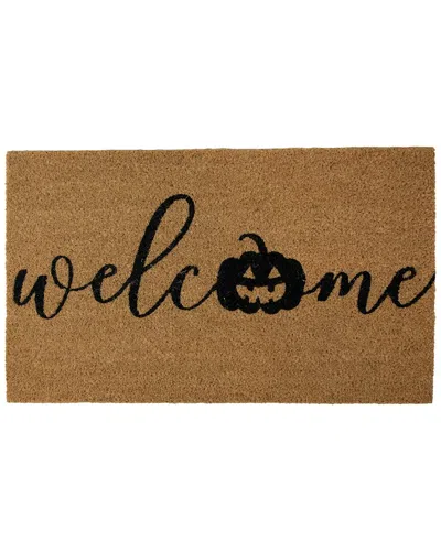 Northlight Natural Coir Pumpkin Welcome Halloween Doormat In Brown