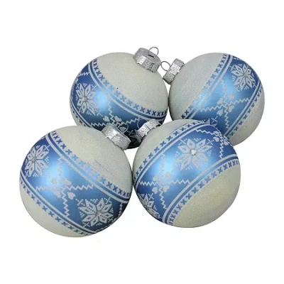 Northlight Nord Fair Isle Ball 4-pc. Christmas Ornament In Blue